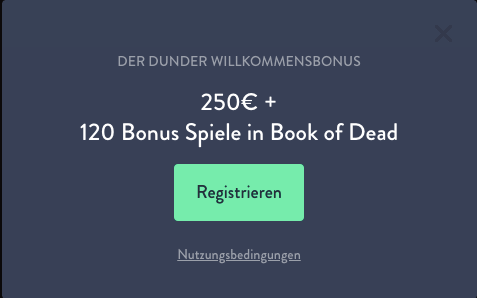 dunder casino bonus